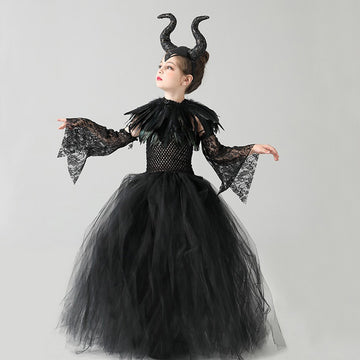 Déguisement Fille Maléfique TuTu Robe Costume Halloween